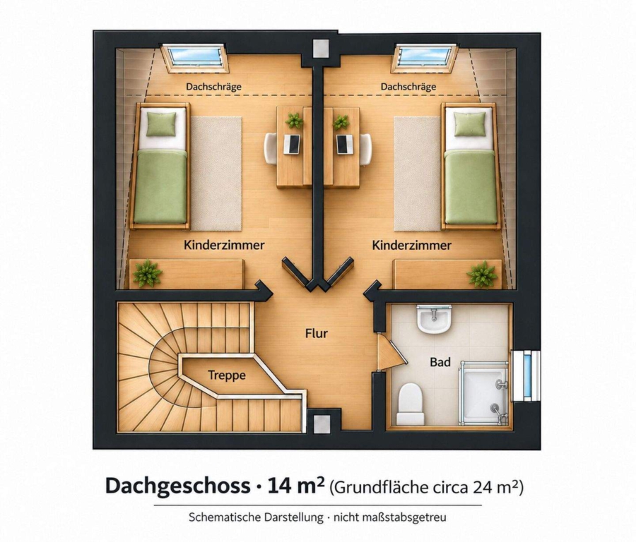 Illustration der Aufteilung